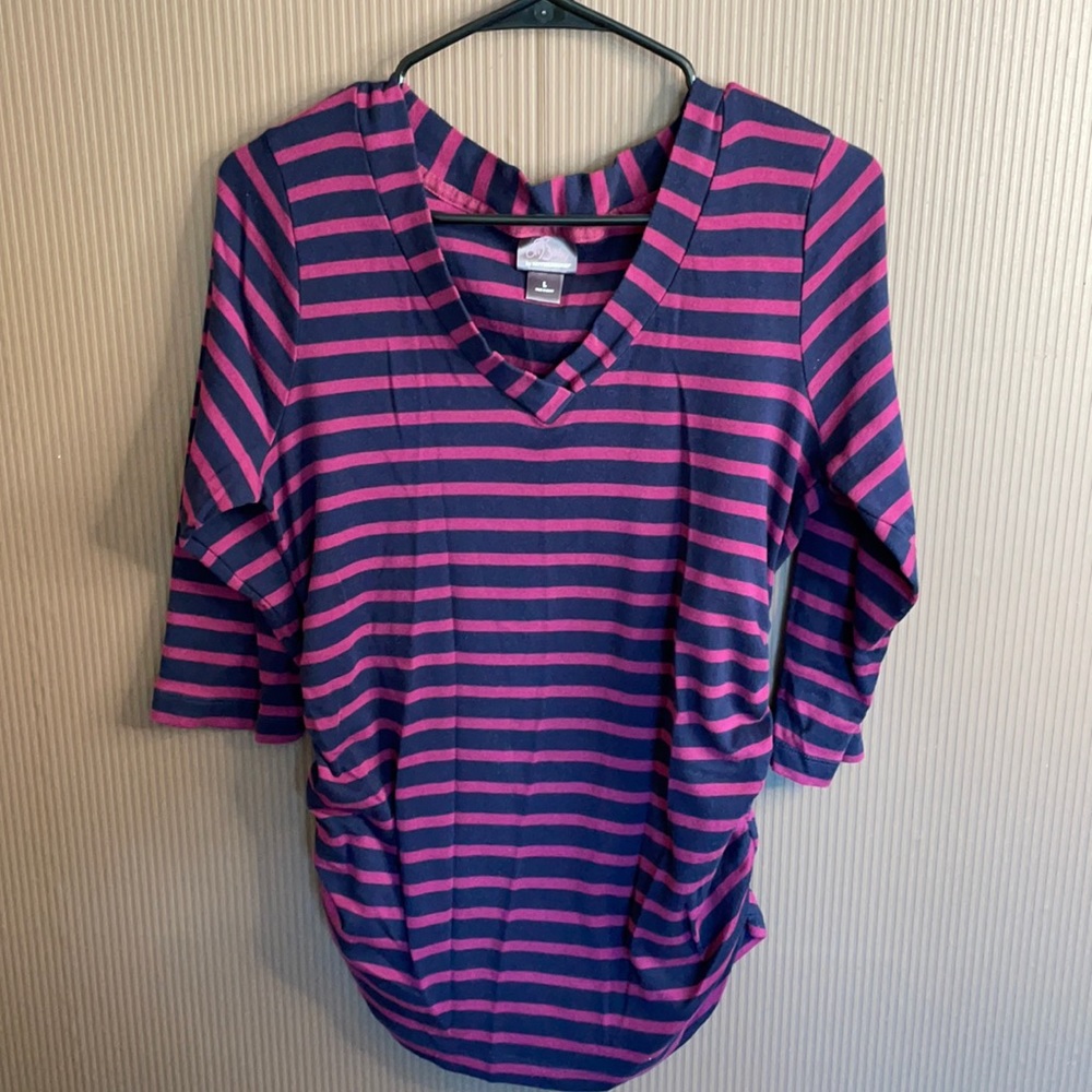 Maternity top Oh baby by motherhood striped shirt size large